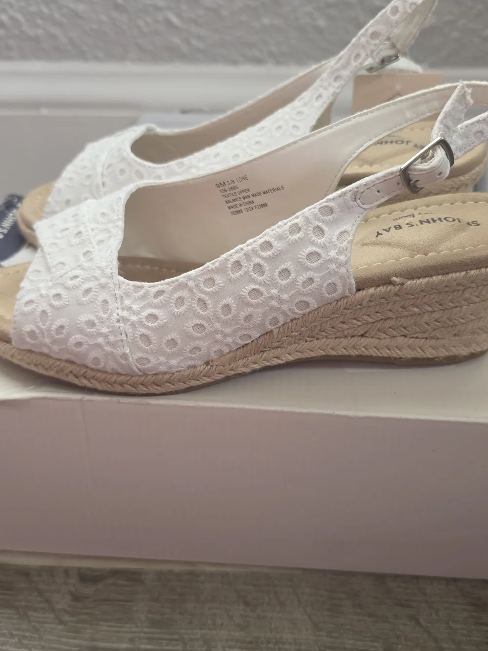 St. John's Bay Slingback espadrille wedge sandals / Peep-toe wedges